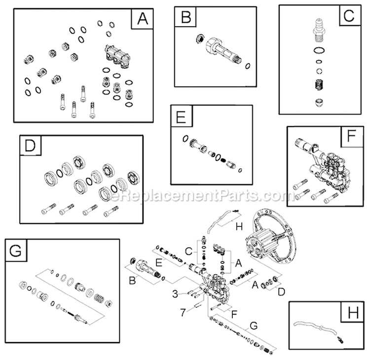 Page B Diagram and Parts List for 020290-2  Briggs and Stratton Pressure Washer